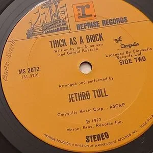 Reprise Records | Media | Jethro Tull Thick As A Brick Vintage Vinyl ...